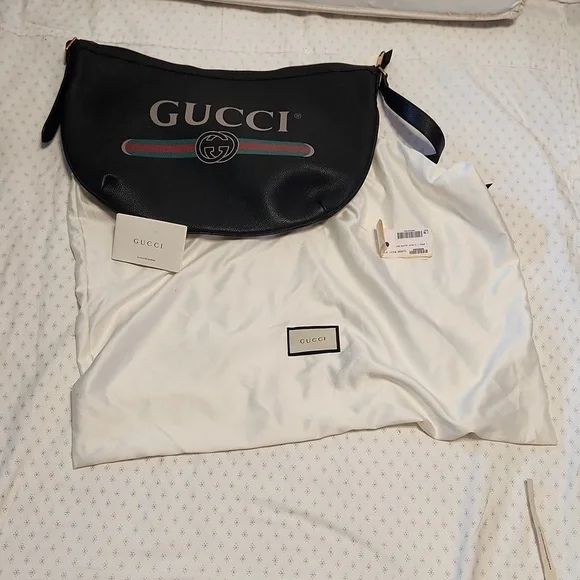 GUCCI black leather Half Moon shoulder bag - Picture 13 of 13